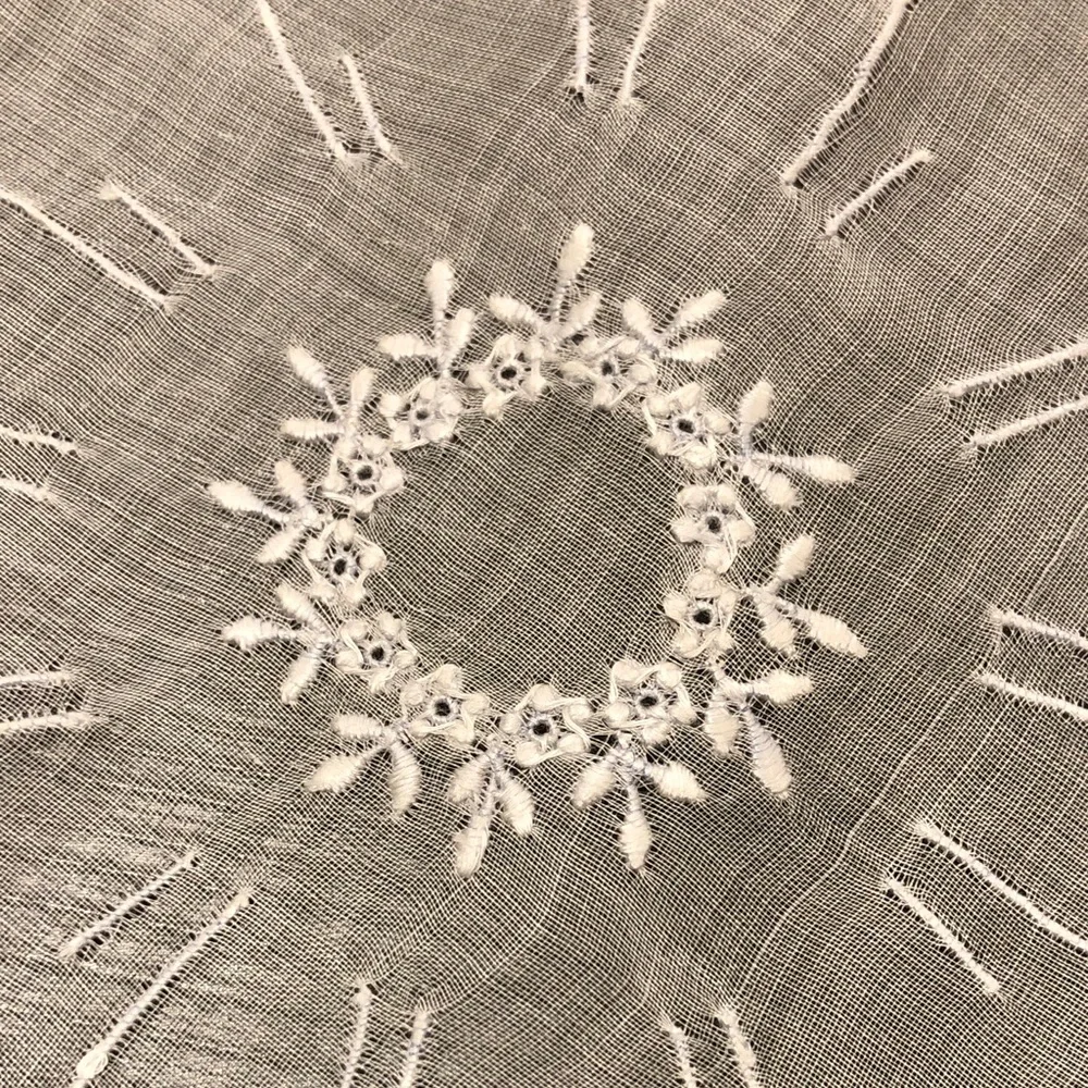 White Sheer Embroidered Floral Doilies– Set of 7